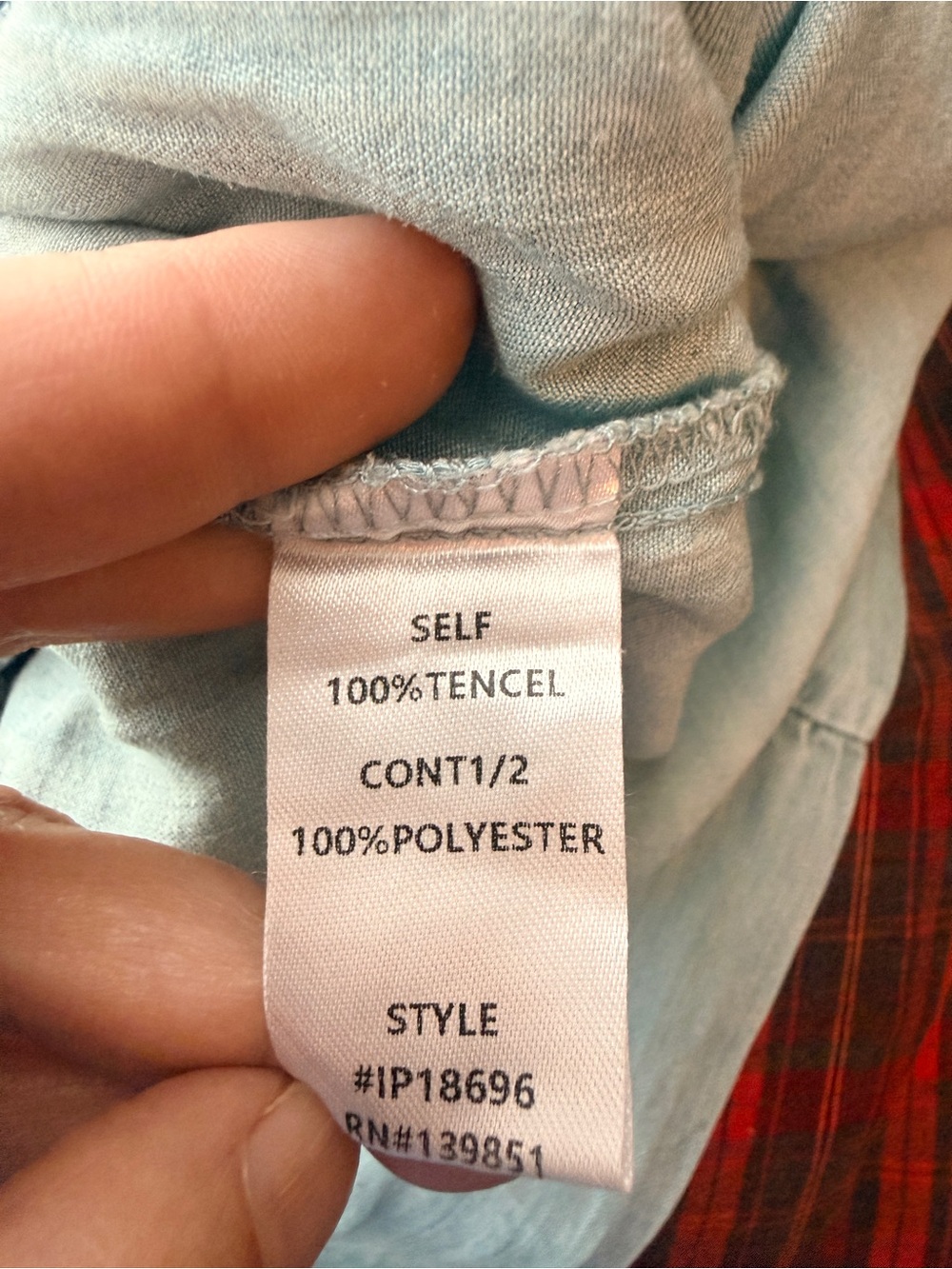 ODDI Plaid & Chambray Tiered Wide Leg Elastic Waist Pant NWT Size Small - Picture 8 of 8